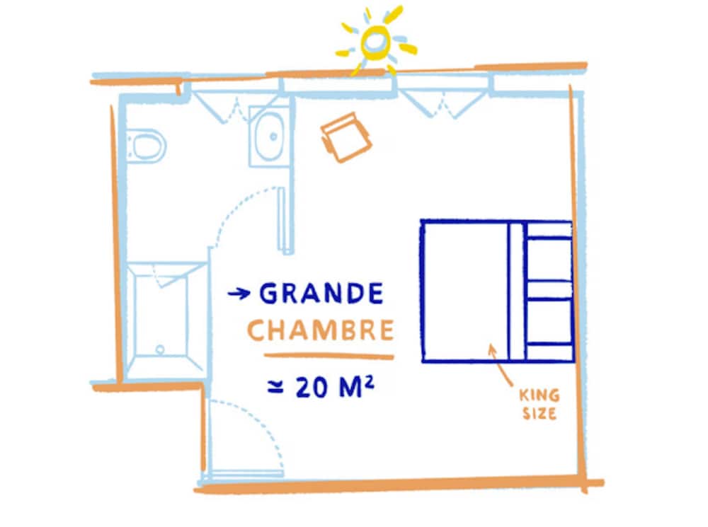Habitación superior, 1 cama de matrimonio grande del hotel La Nouvelle République. Foto 5