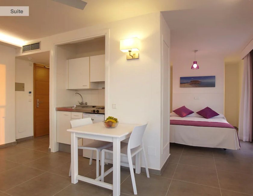 Apartamento Vista Mar Balcón o Terraza Superior Sofá Cama incluido 2 Camas individuales kitchenette del hotel Nereida. Foto 4