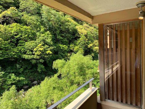 Habitación Doble Deluxe con zona de tatami y baño semiexterior - vistas al río - 2 camas del hotel Hakone Pax Yoshino. Foto 6
