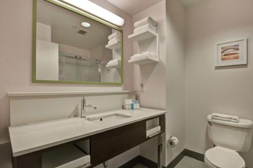 Habitación con cama extragrande y bañera accesible - Adaptada para personas con movilidad reducida del hotel Hampton Inn and Suites Newark-harrison-riverwalk. Foto 2