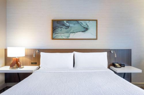 Habitación con cama extragrande y bañera accesible - Adaptada para personas con movilidad reducida del hotel Hilton Garden Inn Islip/macarthur Airport