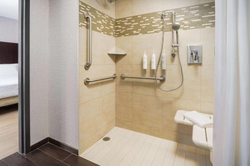 Habitación con cama extragrande y ducha accesible en silla de ruedas - Adaptada para personas con movilidad reducida/discapacidad auditiva - No fumado del hotel Hampton Inn Manhattan/Times Square Central. Foto 2