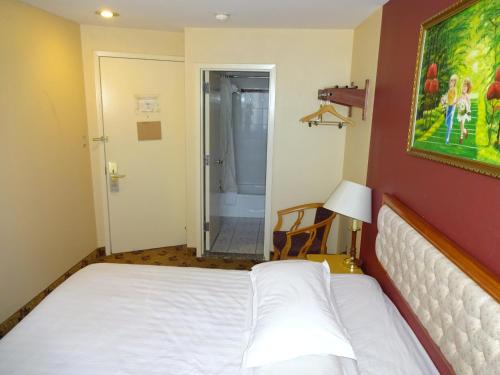 Habitación con cama extragrande. del hotel Flushing Hotel. Foto 1