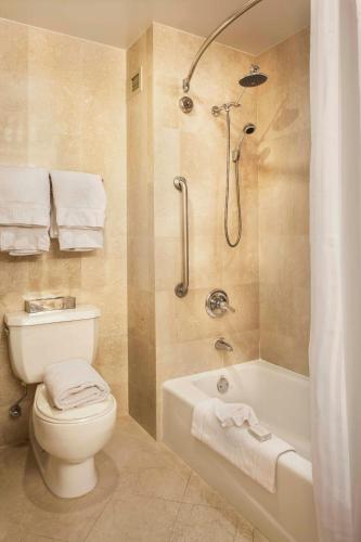 Suite con cama extragrande y sofá cama del hotel Courtyard by Marriott New York JFK Airport. Foto 7