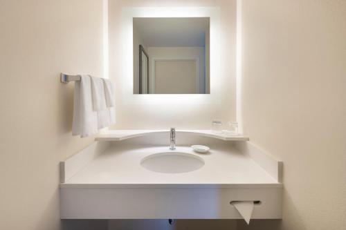 Suite con cama extragrande y sofá cama del hotel SpringHill Suites Newark International Airport. Foto 8