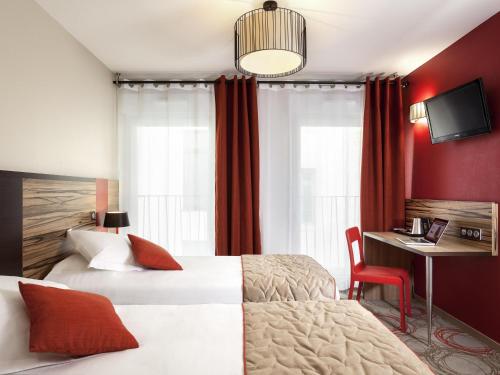 Estudio con 2 camas individuales del hotel Aparthotel Adagio Lyon Patio Confluence