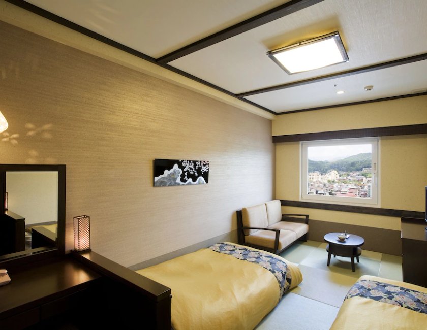 Habitación Doble estilo Japonés del hotel Hida Hanasatonoyu Takayama Ouan