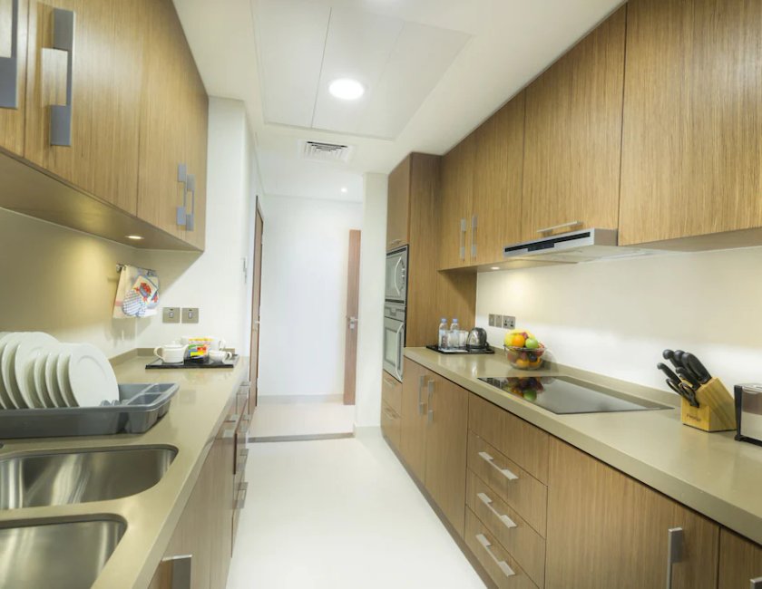 Apartamento 3 habitaciones Con Cocina Vista ciudad 3 camas dobles del hotel Adagio Abu Dhabi Al Bustan. Foto 11