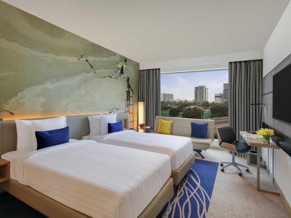 Habitación Premier, 2 camas individuales, Acceso al salón del club, planta ejecutiva del hotel Novotel Ahmedabad