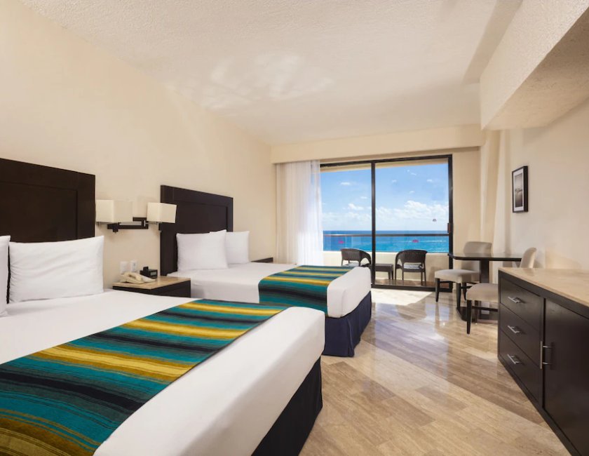 Habitación doble Vista Mar Con Vistas 2 Camas dobles Normal del hotel Crown Paradise Club Cancun All Inclusive