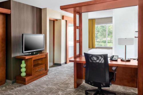 Estudio con cama extragrande y sofá cama del hotel SpringHill Suites Long Island Brookhaven. Foto 1