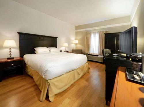 Habitación con 1 cama extragrande y ducha accesible en silla de ruedas - Adaptada para personas con movilidad reducida/discapacidad auditiva - No fuma del hotel DOUBLETREE BY HILTON BUFFALO. Foto 3