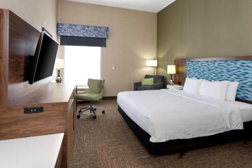 Habitación con cama extragrande y ducha a ras de suelo - Adaptada para personas de movilidad reducida - No fumadores del hotel HAMPTON INN BUFFALO-SOUTH-I-90. Foto 2