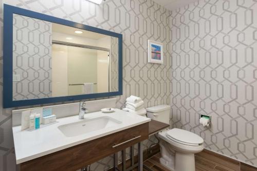 Habitación con cama extragrande y ducha a ras de suelo - Adaptada para personas de movilidad reducida - No fumadores del hotel HAMPTON INN BUFFALO-SOUTH-I-90. Foto 4
