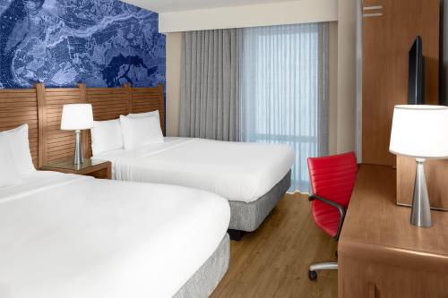 Habitación Doble Estándar adaptada para personas con movilidad reducida y discapacidad auditiva con ducha accesible en silla de ruedas - 2 camas doble del hotel Fairfield Inn New York Manhattan/Financial District. Foto 1