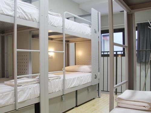 Cama en habitación compartida femenina de 6 camas del hotel Bcnsporthostels. Foto 2