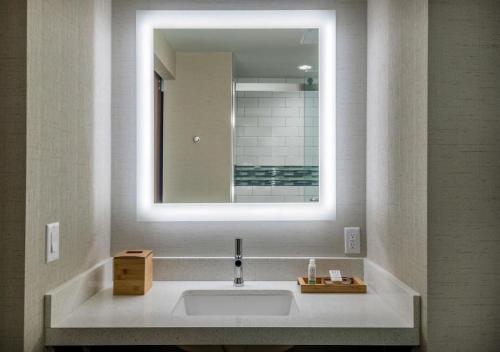 Habitación Estándar con cama King y ducha a ras de suelo del hotel EVEN Hotel Times Square South