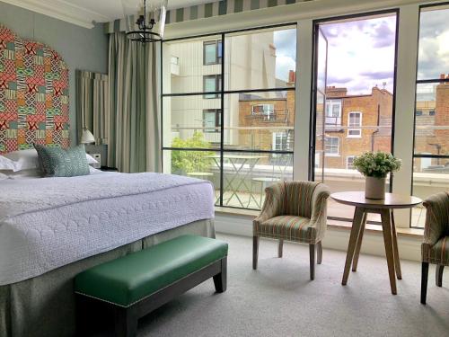Habitación de lujo con terraza del hotel Ham Yard Hotel, Firmdale Hotels