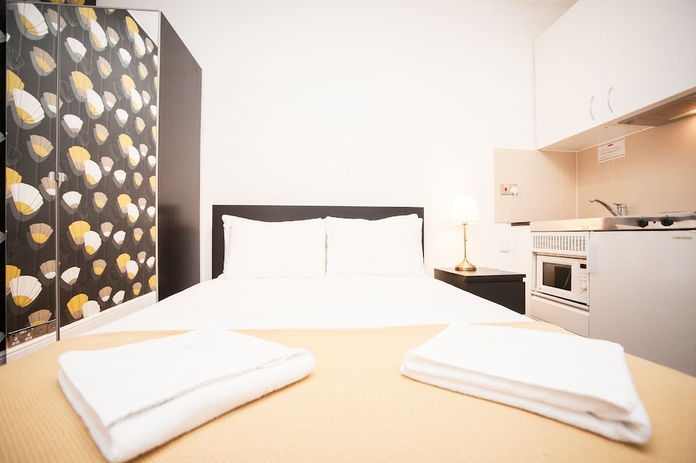 Estudio Deluxe, 1 cama doble del hotel Hyde Park Talbot Square Apartments. Foto 14