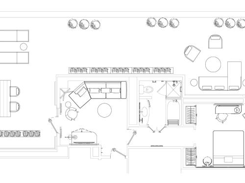 Panoramic Terrace with Empire and Chrysler View 1 Bedroom King Suite on 24th floor del hotel Sofitel New York. Foto 11