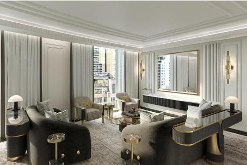 Penthouse Suite 1 King Bedroom on 28th floor, Living & Dining Rooms, Kitchenette del hotel Sofitel New York. Foto 3