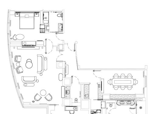 Penthouse Suite 1 King Bedroom on 28th floor, Living & Dining Rooms, Kitchenette del hotel Sofitel New York. Foto 11