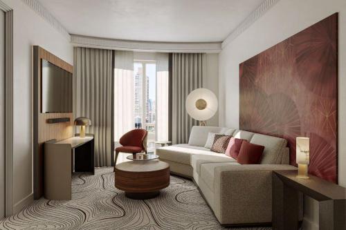 Grand Terrace with Chrysler View 1 King Bedroom Suite with Bathroom & Powder Room on 24th floor del hotel Sofitel New York. Foto 4