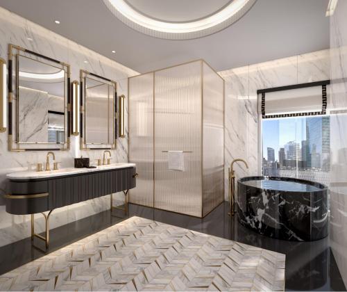 Penthouse Suite 1 King Bedroom on 28th floor, Living & Dining Rooms, Kitchenette del hotel Sofitel New York. Foto 1