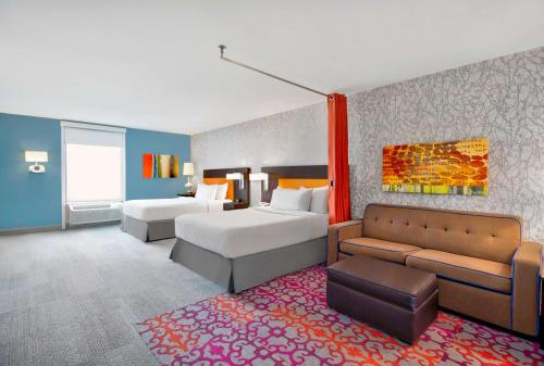 Estudio con 2 camas grandes - Adaptado para personas con movilidad reducida - No fumadores del hotel Home2 Suites By Hilton Rochester Henrietta, Ny. Foto 2