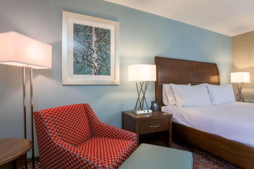 Habitación con cama extragrande y ducha a ras de suelo - Adaptada para personas de movilidad reducida y con discapacidad auditiva del hotel Hilton Garden Inn Nanuet. Foto 2