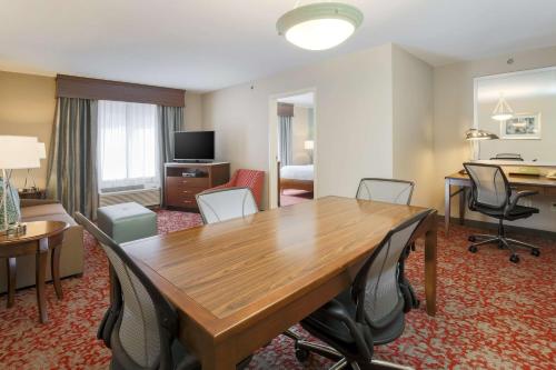Suite con cama extragrande y sofá cama del hotel Hilton Garden Inn Nanuet. Foto 3