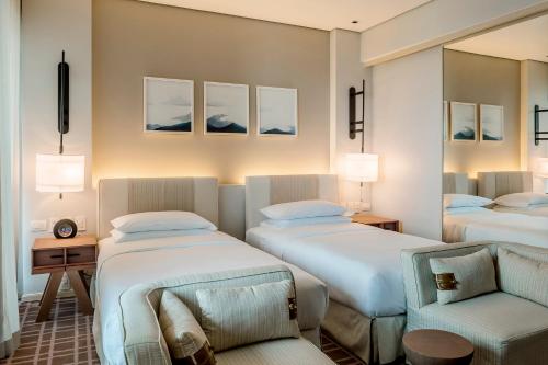 Habitación Doble con vistas al océano y acceso al club - 2 camas individuales del hotel Grand Hyatt Rio De Janeiro. Foto 3