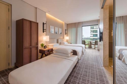 Habitación con 2 camas individuales y ducha accesible - Adaptado para personas con discapacidad del hotel Grand Hyatt Rio De Janeiro. Foto 3