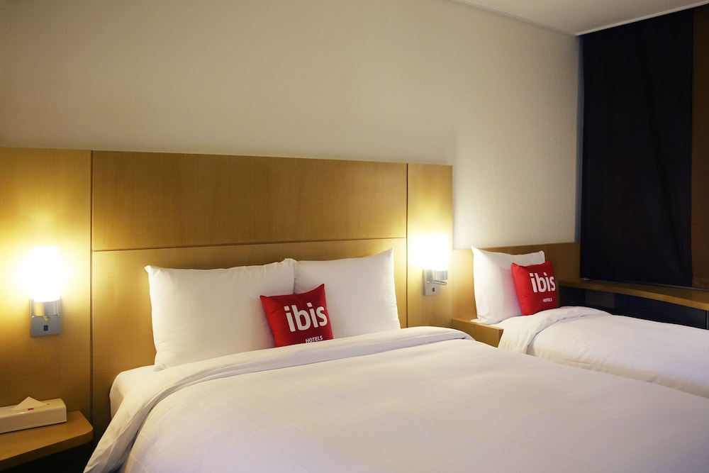 Habitación estándar con 1 cama doble y 1 sofá del hotel Ibis Bordeaux Lac. Foto 1