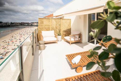 Suite con vistas al mar del hotel Atlante Sanxenxo Boutique. Foto 3