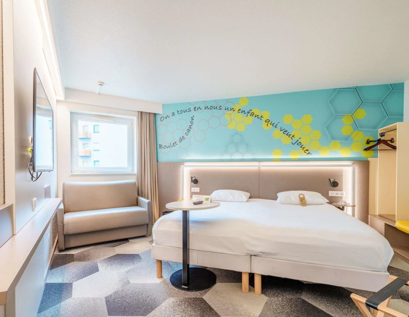 Habitación doble Sofá Cama incluido 1 Cama doble del hotel Ibis Styles Strasbourg Stade De La Meinau