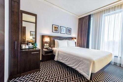 Habitación adaptada para personas de movilidad reducida - 1 cama grande del hotel Hilton Garden Inn Krakow Airport