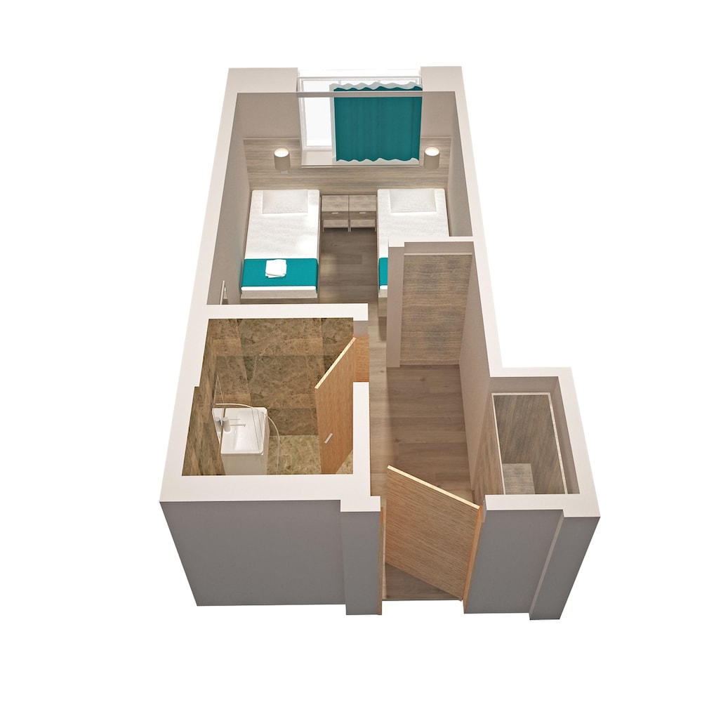 Habitación clásica con 2 camas individuales, baño privado del hotel The Lion and Key. Foto 3