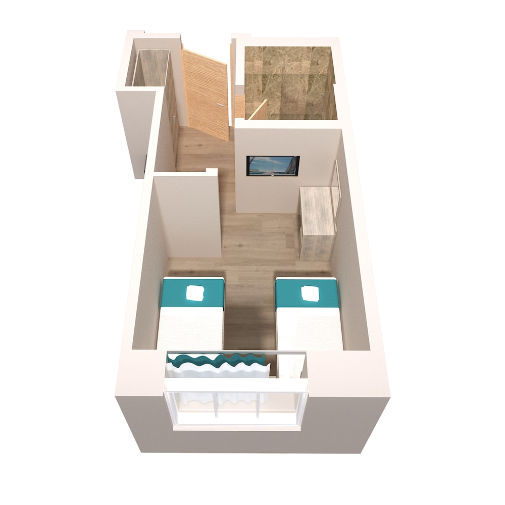 Habitación clásica con 2 camas individuales, baño privado del hotel The Lion and Key. Foto 4