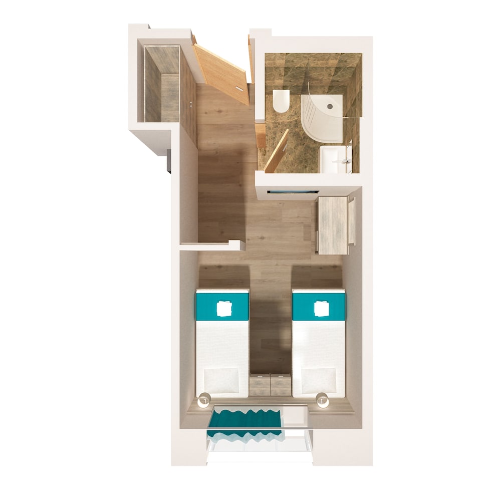 Habitación clásica con 2 camas individuales, baño privado del hotel The Lion and Key. Foto 5