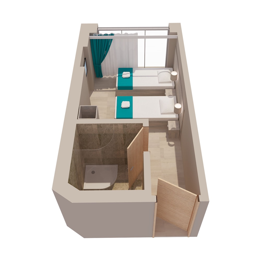 Habitación clásica con 2 camas individuales, baño privado del hotel The Lion and Key. Foto 6