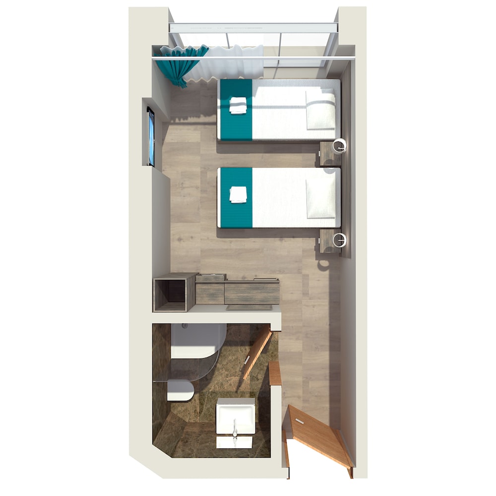 Habitación clásica con 2 camas individuales, baño privado del hotel The Lion and Key. Foto 8