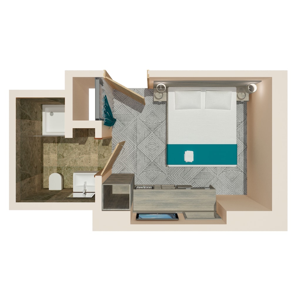 Habitación económica doble, 1 cama doble del hotel The Lion and Key. Foto 4