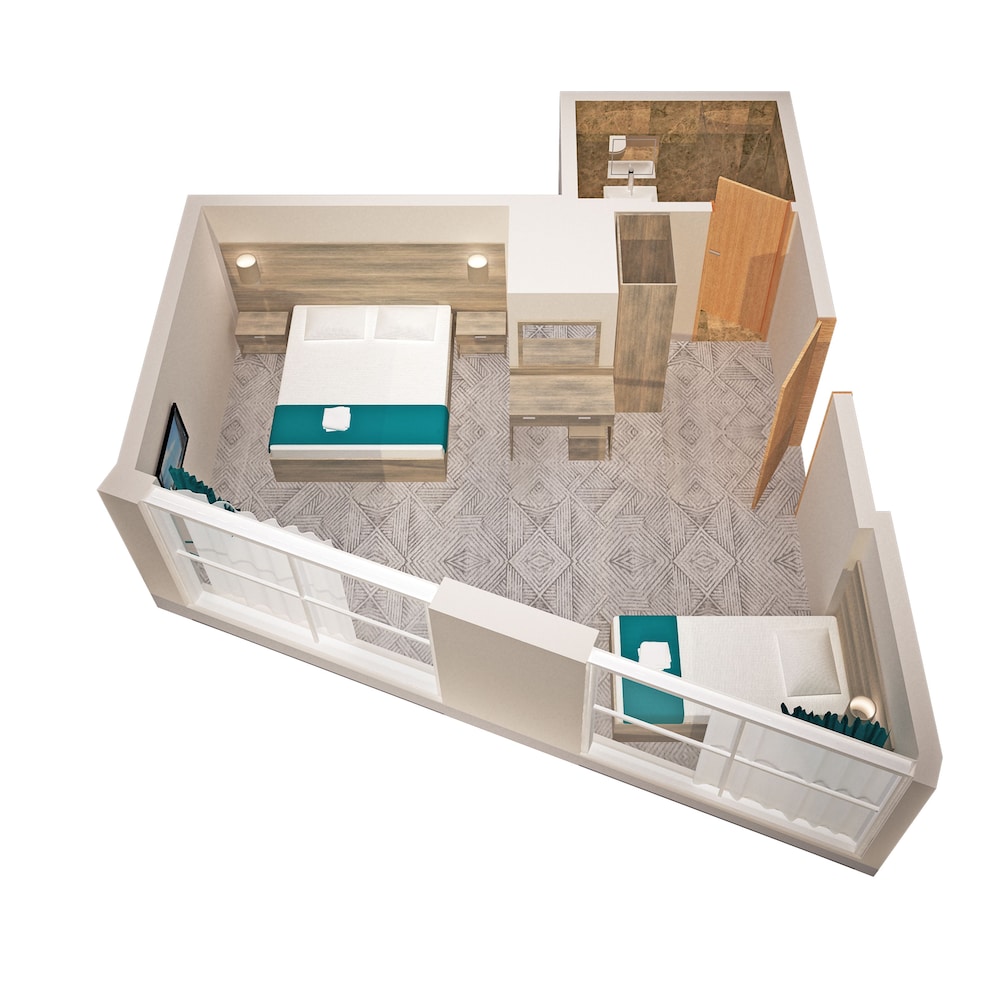 Habitación triple familiar, baño privado del hotel The Lion and Key. Foto 17