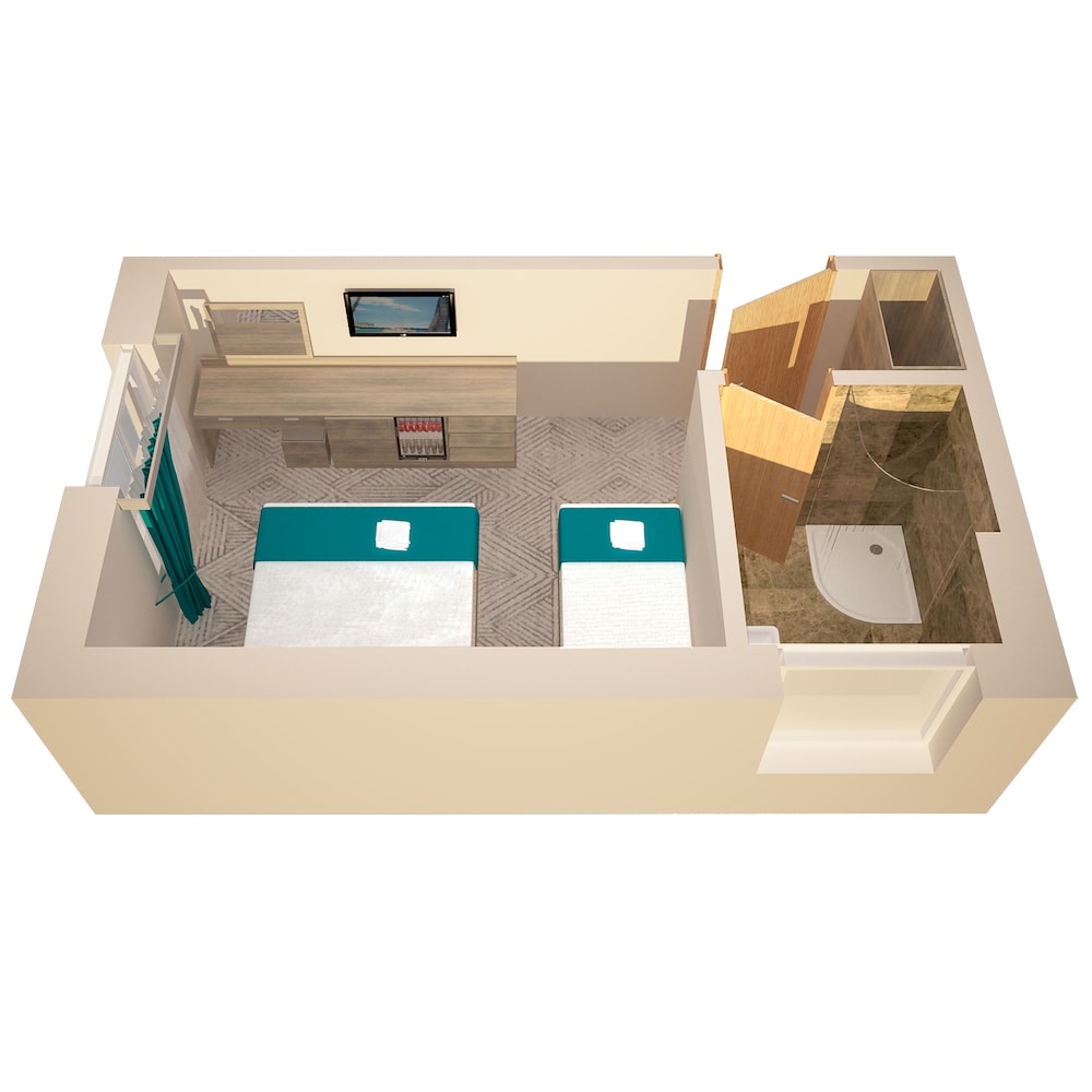 Habitación triple familiar, baño privado del hotel The Lion and Key. Foto 20