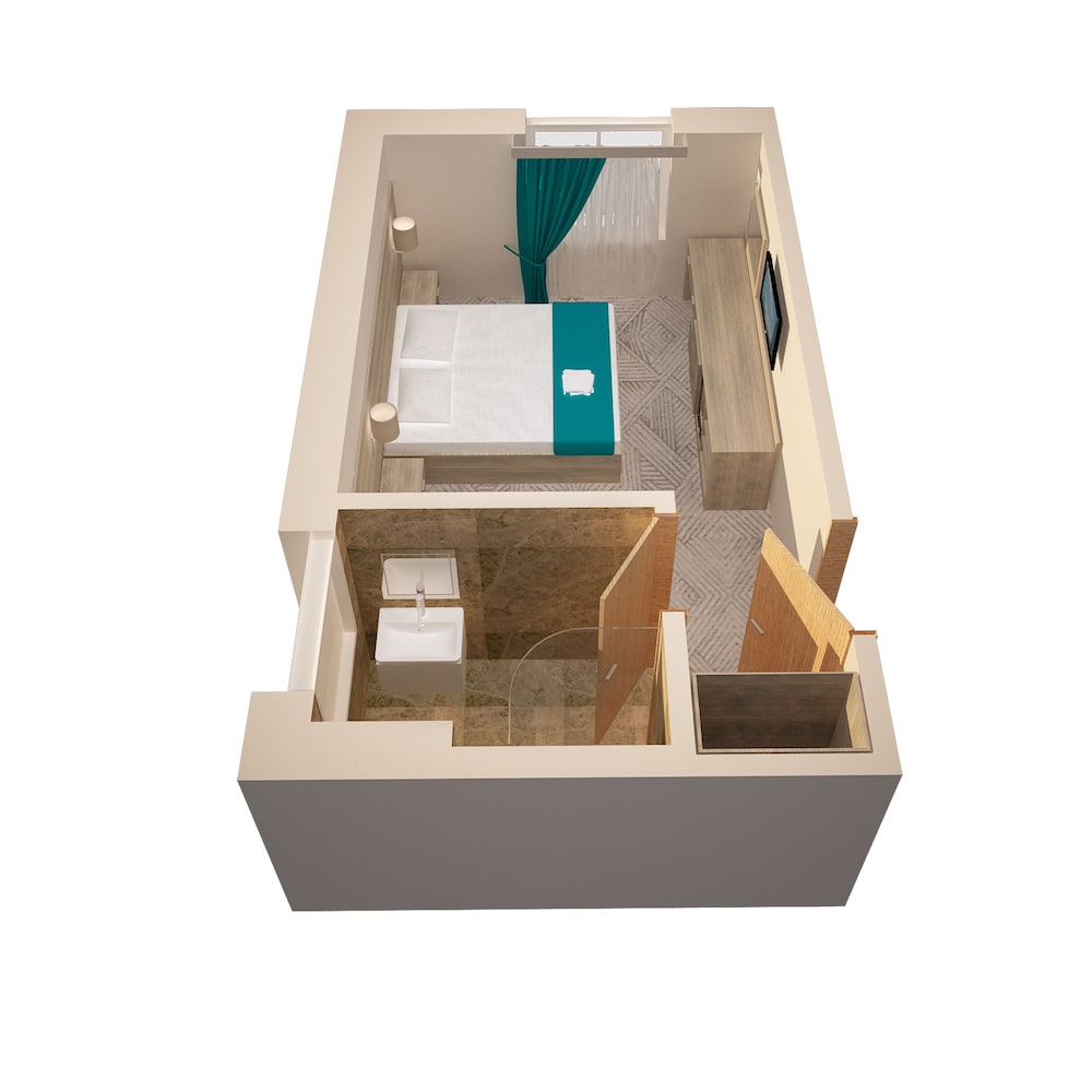 Habitación triple familiar, baño privado del hotel The Lion and Key. Foto 21