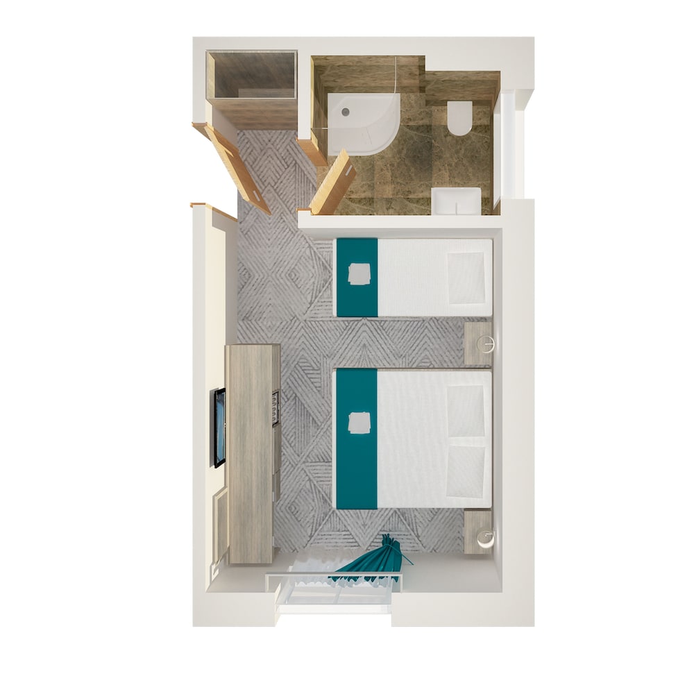 Habitación triple familiar, baño privado del hotel The Lion and Key. Foto 22