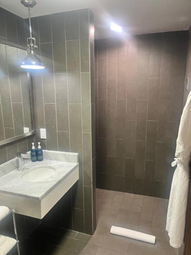 Suite con cama extragrande y ducha accesible en silla de ruedas - Adaptada para personas con movilidad reducida del hotel Four Points by Sheraton New York Downtown. Foto 1