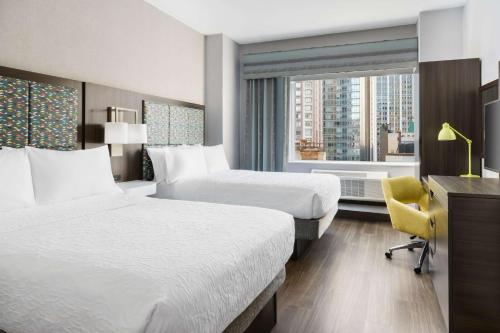Habitación Doble con 2 camas dobles y vistas del hotel Hampton Inn Manhattan-35th St/empire State Bldg