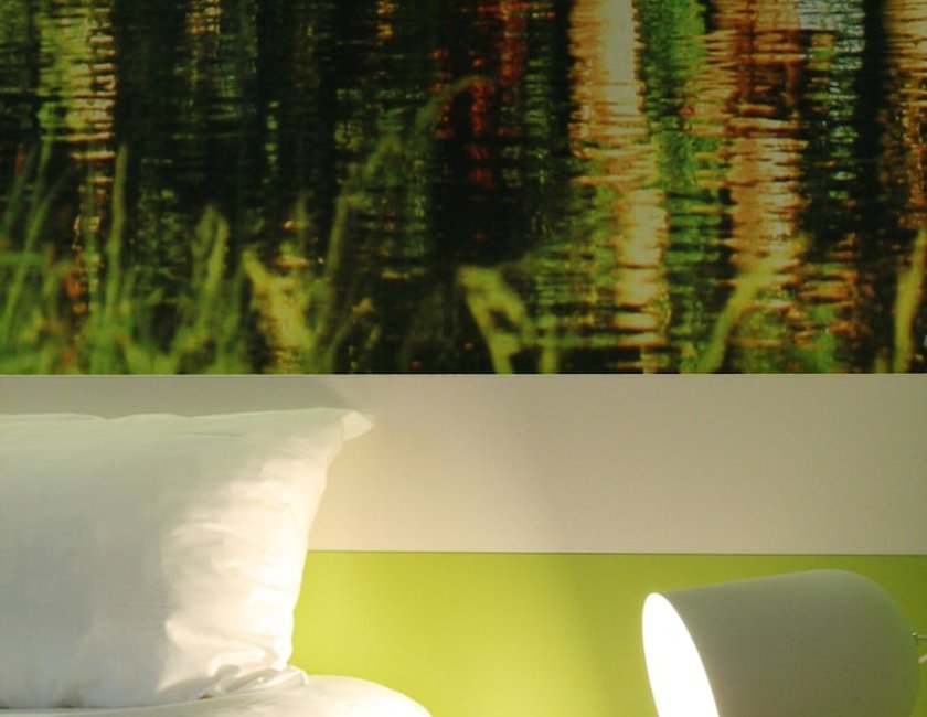 Habitación doble Interior Vista Patio 1 Cama doble del hotel Ibis Styles Toulouse Labège. Foto 3